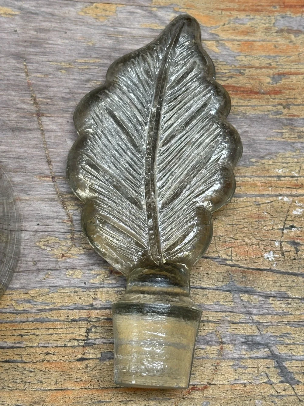 Pottery Barn Mercury Glass Decorative Bottle with Glass Stopper 8 7/8”H